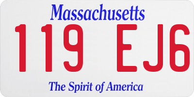 MA license plate 119EJ6