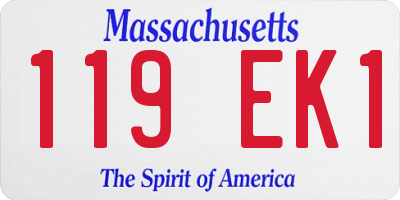 MA license plate 119EK1