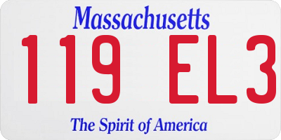 MA license plate 119EL3
