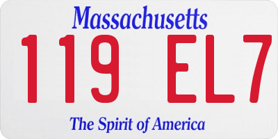 MA license plate 119EL7