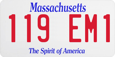 MA license plate 119EM1
