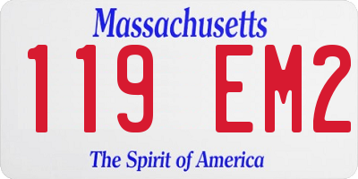 MA license plate 119EM2