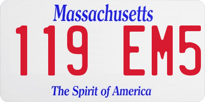 MA license plate 119EM5