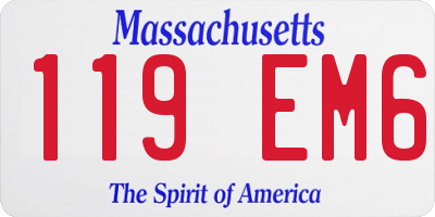 MA license plate 119EM6