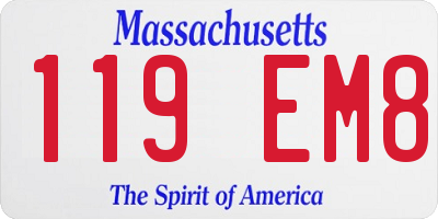MA license plate 119EM8