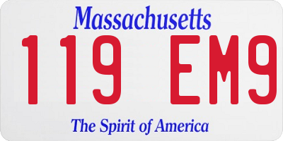 MA license plate 119EM9