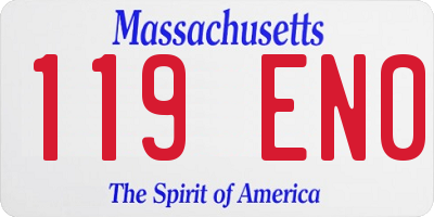 MA license plate 119EN0