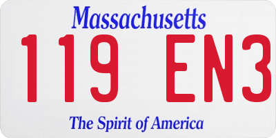 MA license plate 119EN3