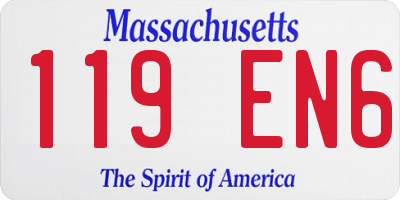 MA license plate 119EN6