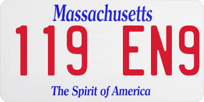 MA license plate 119EN9