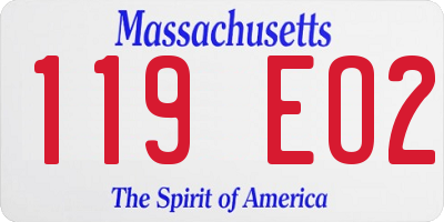 MA license plate 119EO2