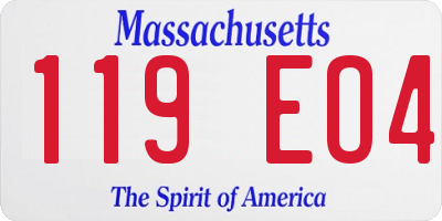 MA license plate 119EO4