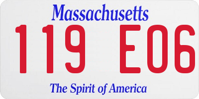 MA license plate 119EO6