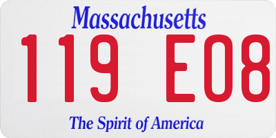 MA license plate 119EO8