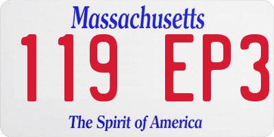 MA license plate 119EP3