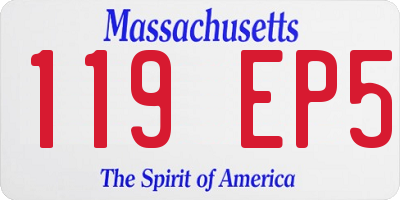 MA license plate 119EP5