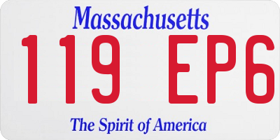 MA license plate 119EP6