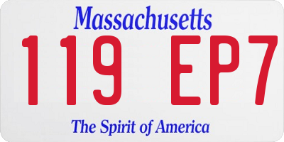 MA license plate 119EP7
