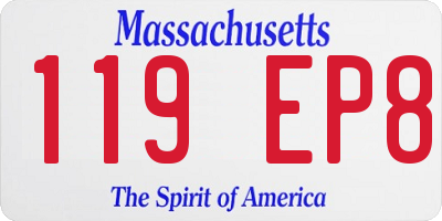 MA license plate 119EP8