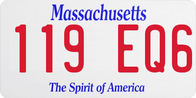 MA license plate 119EQ6