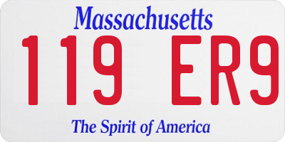MA license plate 119ER9