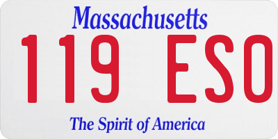 MA license plate 119ES0