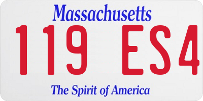 MA license plate 119ES4