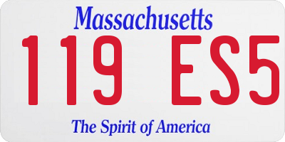 MA license plate 119ES5