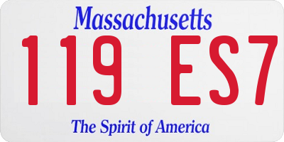 MA license plate 119ES7