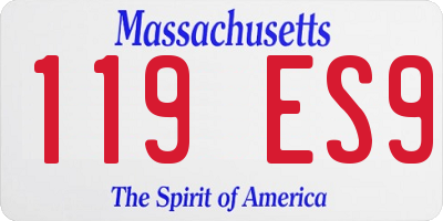 MA license plate 119ES9