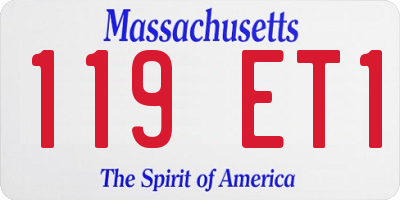 MA license plate 119ET1