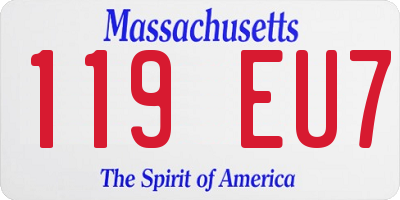 MA license plate 119EU7