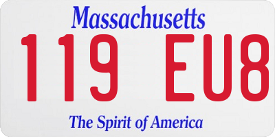 MA license plate 119EU8