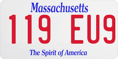 MA license plate 119EU9