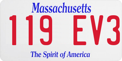 MA license plate 119EV3