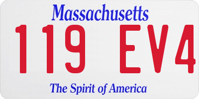 MA license plate 119EV4