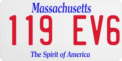 MA license plate 119EV6