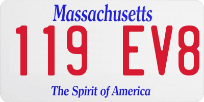MA license plate 119EV8