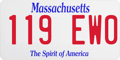 MA license plate 119EW0