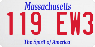 MA license plate 119EW3