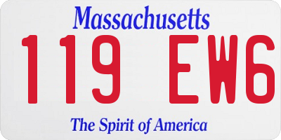 MA license plate 119EW6