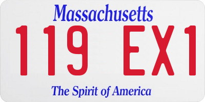 MA license plate 119EX1