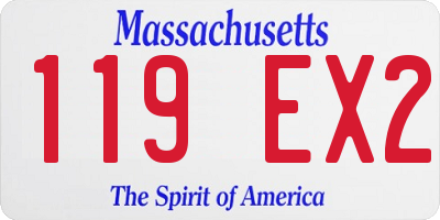 MA license plate 119EX2