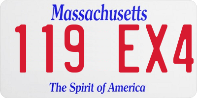 MA license plate 119EX4