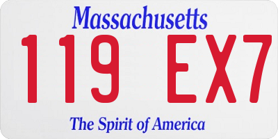 MA license plate 119EX7