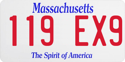 MA license plate 119EX9
