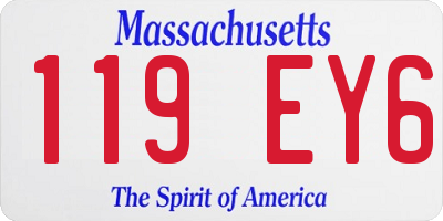MA license plate 119EY6