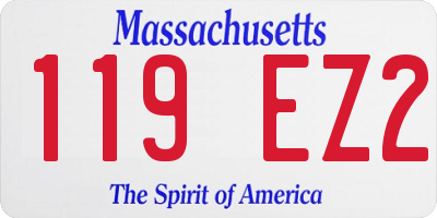 MA license plate 119EZ2