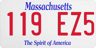 MA license plate 119EZ5