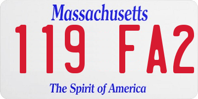 MA license plate 119FA2
